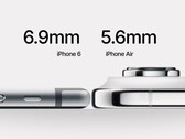 iPhone Air: Apple Najcieńszy telefon w historii nie wydaje się tak cienki w porównaniu do iPhone'a 6, ale prawdopodobnie jest znacznie bardziej wytrzymały. (Źródło obrazu: Reddit)