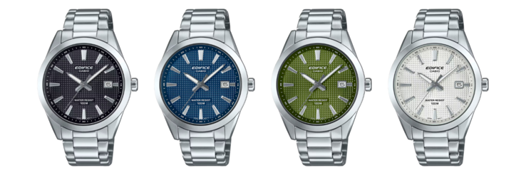 Od lewej do prawej: zegarki Casio EFV-160D-1AV, EFV-160D-2AV, EFV-160D-3AV i EFV-160D-7AV. (Źródło zdjęcia: Casio, edite)
