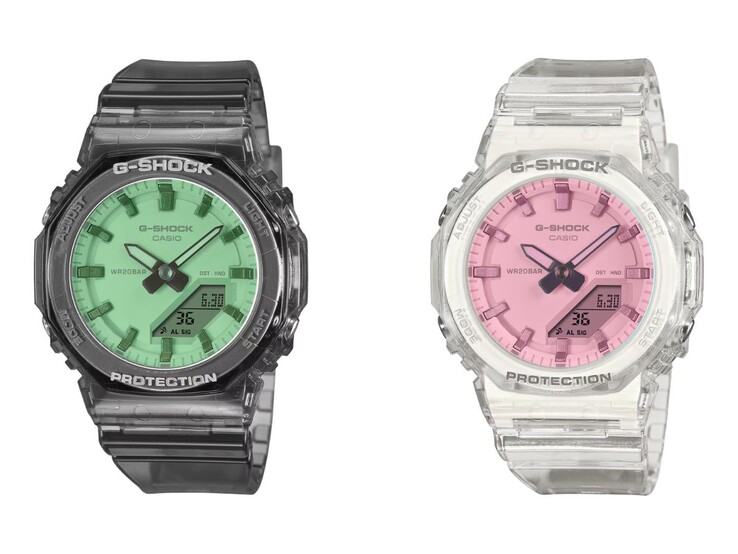 Zegarki Casio G-Shock GMA-P2100SR-1A (po lewej) i GMA-P2100SR-7A (po prawej)