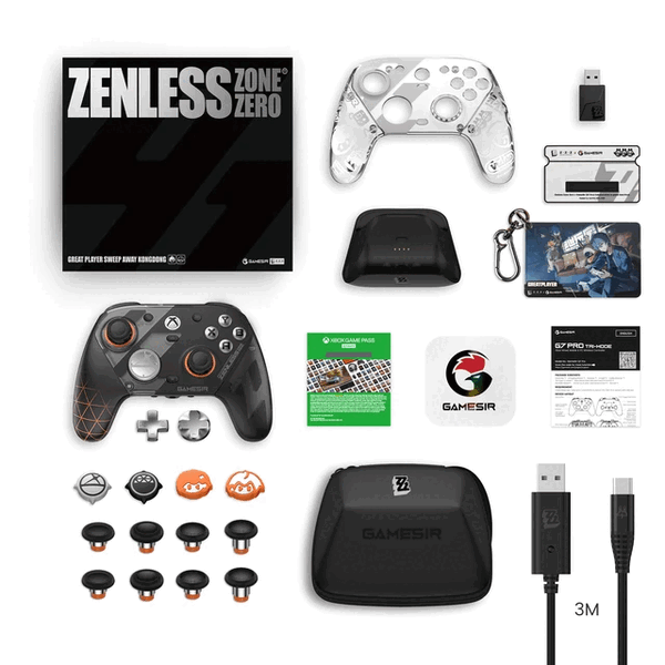 GameSir G7 Pro Zenless Zone Zero Edition zawiera kilka akcesoriów.
