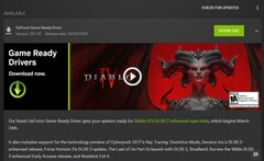 Powiadomienie o sterowniku Nvidia Game Ready Driver 531.41 i szczegóły w GeForce Experience (Źródło: własne)