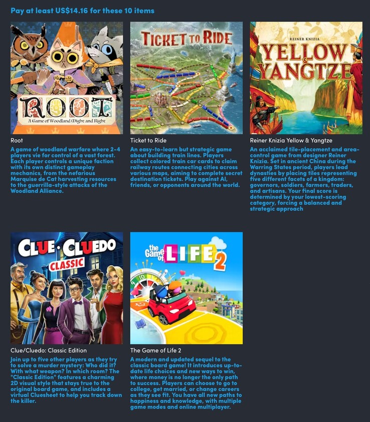 Dodatkowe pięć gier, które zostaną odblokowane po zapłaceniu 14,16 USD (źródło obrazu: Humble Bundle)