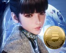 Postać Eve ze Stellar Blade obok kryptowaluty (źródło obrazu: Shift Up, Amazon z poprawkami)