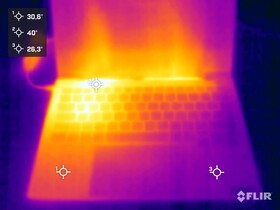 Temperatury powierzchni podczas testu obciążeniowego (strona górna)