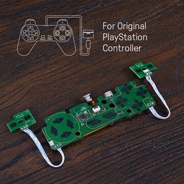 Płytka drukowana Mod Kit pasuje do obudowy oryginalnego kontrolera PlayStation. (Źródło obrazu: 8BitDo)