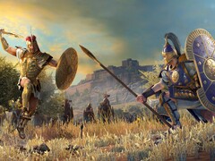 Obraz przedstawiający pojedynek między dwoma bohaterami w grze „A Total War Saga: Troy”.