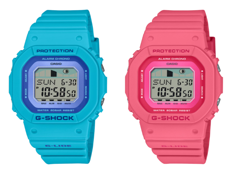 Zegarki do surfowania Casio GLX-S5610-2 (po lewej) i GLX-S5610-4 (po prawej). (Źródło zdjęcia: Casio)