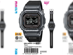Wyciekła grafika promocyjna nadchodzącego Casio GBX-H5600-1DR, który zostanie wprowadzony na rynek wraz z niebieskim wariantem.