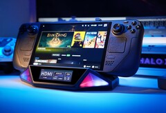 Urządzenie Steam Deck podłączone do stacji dokującej (źródło obrazu: Dockcase)