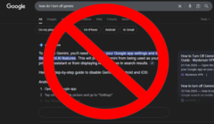 Wyniki Gemini pojawiają się po każdym kliknięciu przycisku wyszukiwania, a wyłączenie go jest inne na każdym urządzeniu, zakładając, że jest to w ogóle możliwe (Źródło obrazu: Notebookcheck / Google)