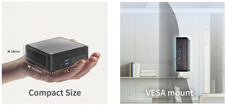 Mini-komputer NUCS Ultra jest dość smukły, chociaż waniliowy NUC jest o 11 mm grubszy.