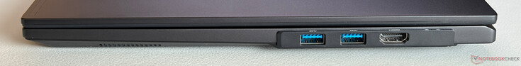 Po prawej stronie: 2x USB 3.2 Gen. 1 (5 Gb/s), HDMI 2.0b