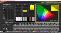 CalMAN ColorChecker (profil: sRGB, docelowa przestrzeń kolorów: sRGB)