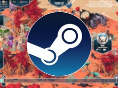 Ilustracja przedstawiająca logo serwisu Steam oraz grę „As Far As The Eye” w promocji.