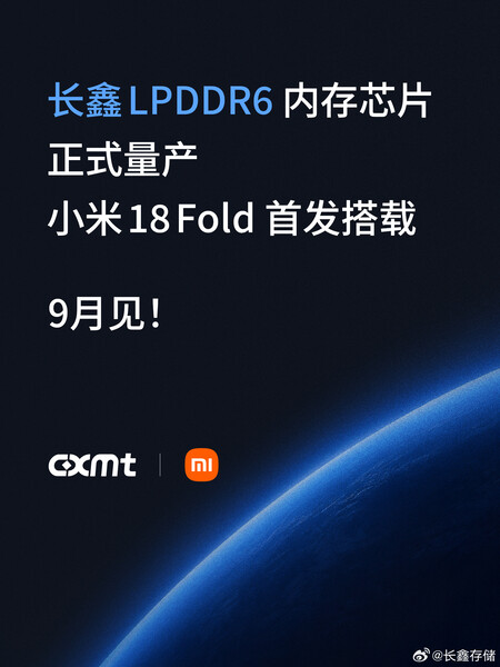 Firma CXMT potwierdza, że model Xiaomi 18 Fold będzie wyposażony w pamięć LPDDR6