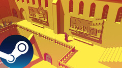 Zrzut ekranu z gry Chants of Sennaar, który prezentuje unikalny styl graficzny inspirowany Moebiusem. (Źródło obrazu: Steam - edytowane)