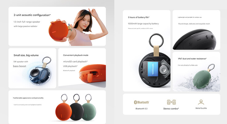 Główne zalety głośnika Redmi Bluetooth Speaker 2 (źródło obrazu: Xiaomi - przetłumaczone maszynowo)