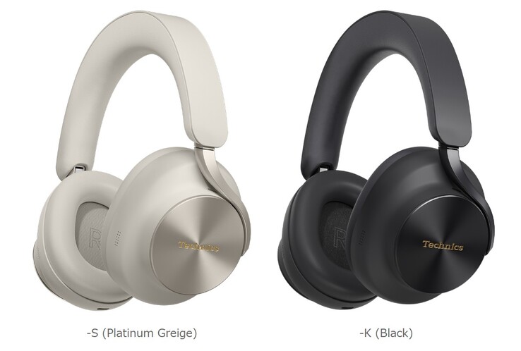 Słuchawki Technics A1000 są dostępne w kolorze Platinum Greige (EAH-A1000-S) (po lewej) lub czarnym (EAH-A1000-K).