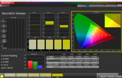 Nasycenie CalMAN (profil: sRGB)