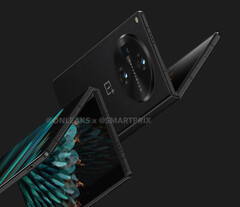 OnePlus Fold będzie miał charakterystyczny dla firmy suwak alarmowy. (Źródło obrazu: @OnLeaks i SmartPrix)