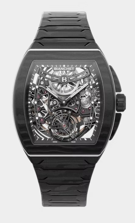 Bianchet B 1.618 UltraFino Carbon ze skomplikowanym mechanizmem tourbillon i karbonową obudową typu monobloc (źródło zdjęcia: oficjalna strona Bianchet)