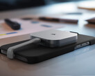 Cena EX300U zaczyna się od 99,99 dolarów. Na zdjęciu: przenośny dysk SSD zamocowany z tyłu iPhone'a. (Źródło zdjęcia: Corsair)