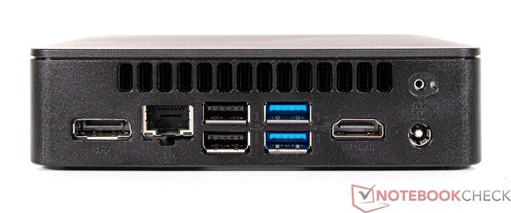 Tył: DisplayPort, GBit LAN, 2x USB 2.0, 2x USB 3.2, HDMI, zasilacz