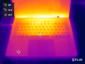 Temperatury powierzchni górna strona (bieg jałowy)