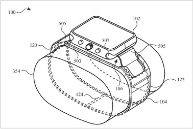 Apple Zegarek z kamerą. (Źródło obrazu: USPTO)