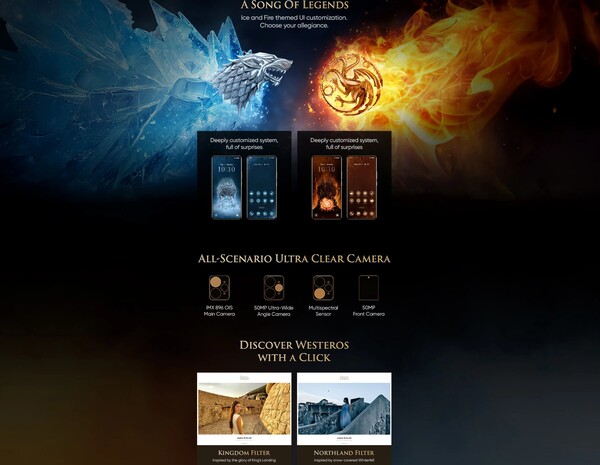 Realme 15 Pro Game of Thrones Edition będzie fabrycznie wyposażony w niestandardowe motywy i kamery inspirowane Grą o Tron. (Źródło obrazu: Realme)