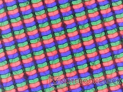 Wyraźne subpiksele RGB bez ziarnistości spowodowanej błyszczącą nakładką