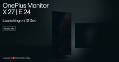 Monitory OnePlus X 27 i E 24 mają mieć swoją premierę 12 grudnia. (Źródło obrazu: OnePlus)