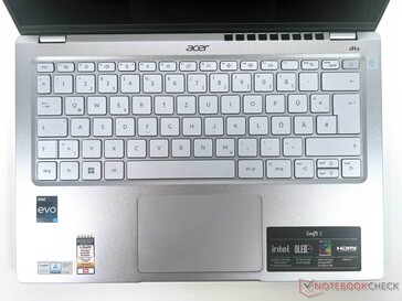 Widok z góry na klawiaturę i touchpad
