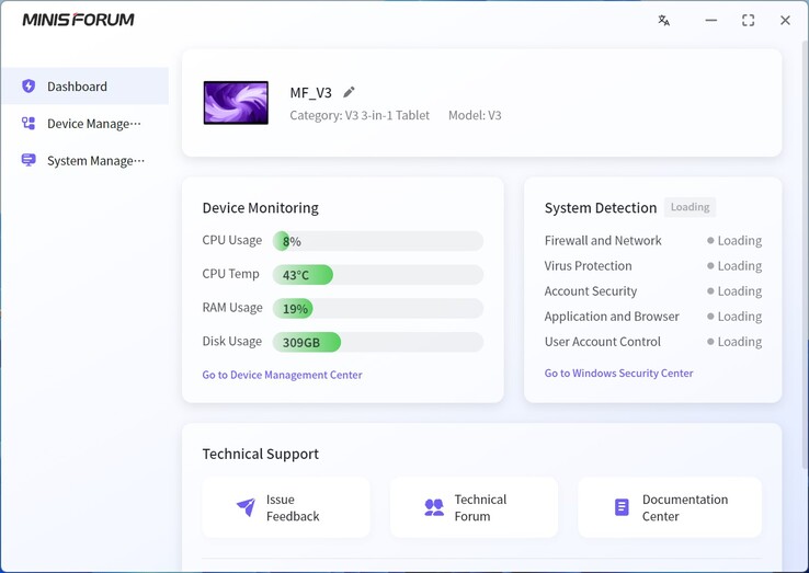 Pulpit nawigacyjny Minisforum V3