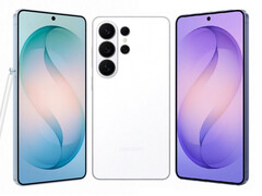 Galaxy S26 Ultra w trzech przewidywanych kolorach.