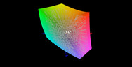 paleta barw matrycy FHD 120 Hz MSI GT75VR 7RF a przestrzeń kolorów sRGB (siatka)