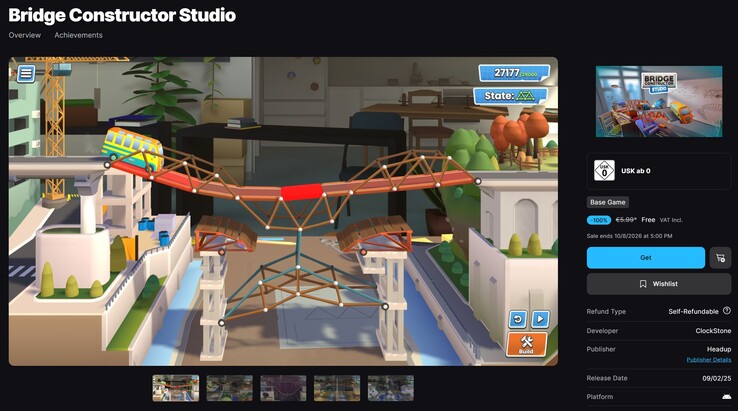 Bridge Constructor Studio za darmo w Epic Games Store
