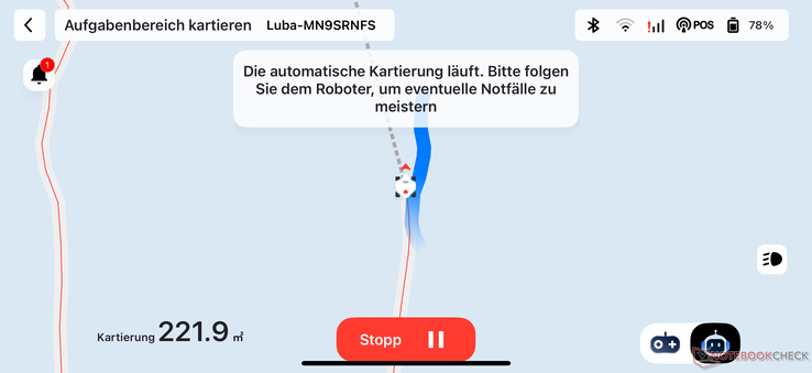 Luba Mini podczas automatycznego mapowania