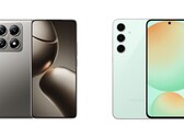 Zarówno Xiaomi 14T Pro, jak i Samsung Galaxy S24 FE mają metalową ramkę i szklany tył. (Źródło obrazu: Xiaomi i Samsung)