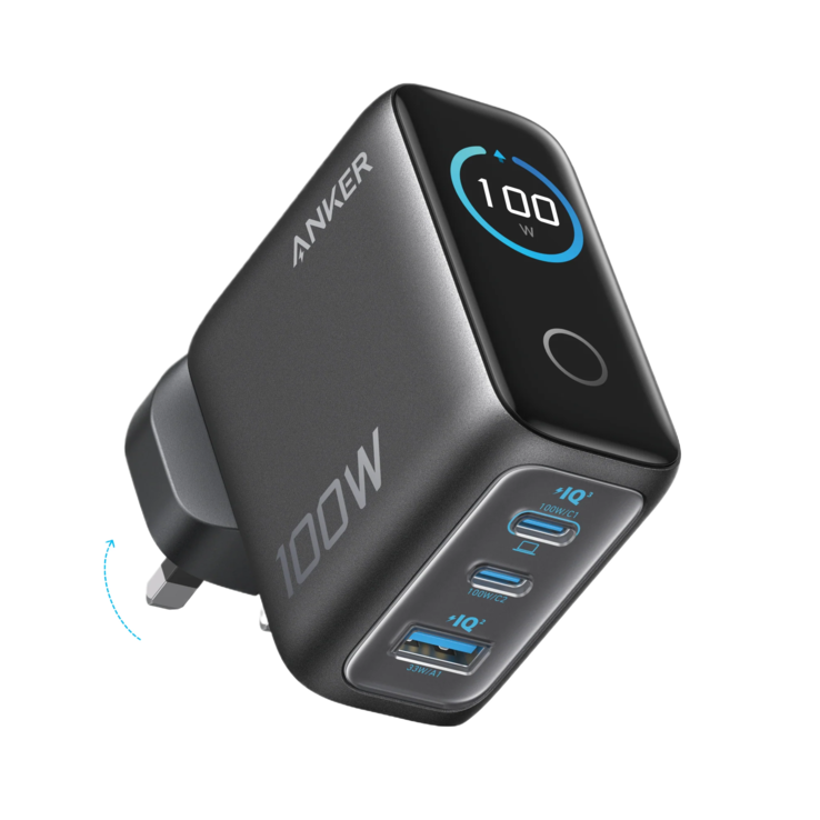 Ładowarka Anker (100 W, 3 porty, inteligentny wyświetlacz). (Źródło zdjęcia: Anker)