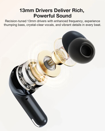 Te bezprzewodowe słuchawki mają dość duże przetworniki (źródło obrazu: BlitzWolf)