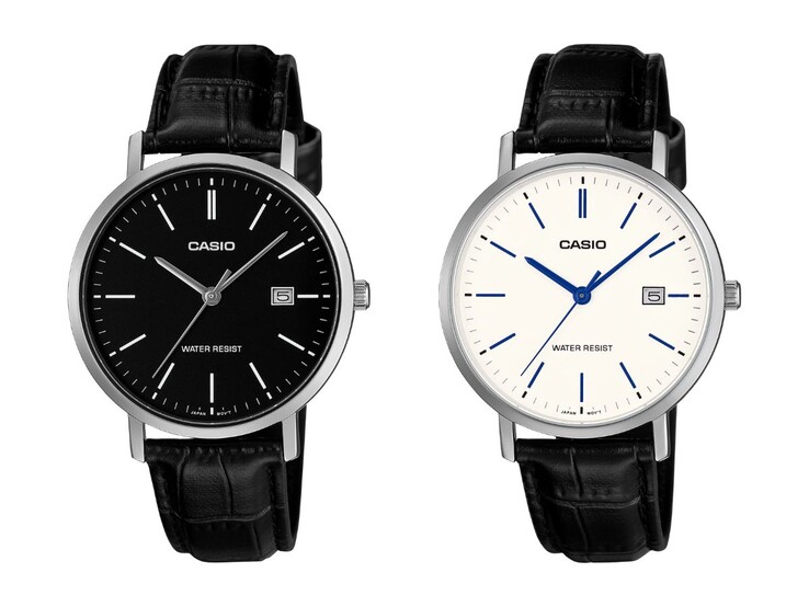 Od lewej do prawej: zegarki Casio MTP-VT05L-1E i MTP-VT05L-7E