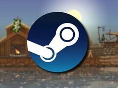 Obraz przedstawiający logo serwisu Steam oraz grę „Kingdom: New Lands”, obecnie przecenioną o 90%.
