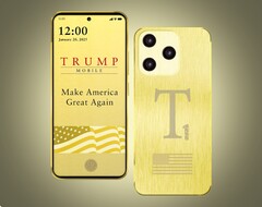 Telefon Trump T1 był reklamowany przy użyciu tego zdjęcia, ale rzeczywisty produkt może wyglądać zupełnie inaczej.