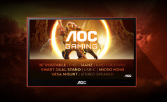 AOC GAMING 16G3 jest dostępny w czarno-czerwonym wykończeniu. (Źródło obrazu: AOC)