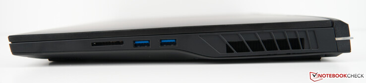 Po prawej stronie: Czytnik kart (SD/SDHC/SDXC), 2x USB-A 3.2 Gen 1