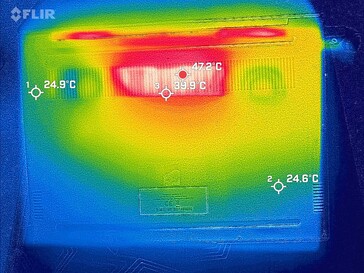 System podczas testu warunków skrajnych (na dole)