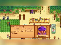 Gubernator pojawia się co roku na Stardew Valley Luau, jednym z wielu sezonowych festiwali, które łączą społeczność w ukochanym niezależnym symulatorze rolniczym. (Źródło obrazu: Stardew Valley via Steam)