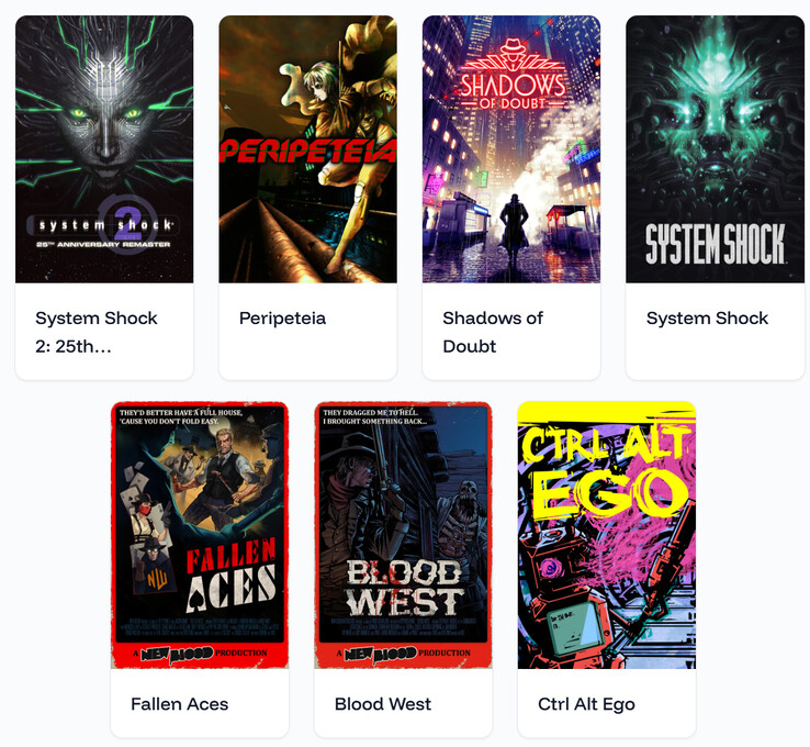 Wszystkie gry zawarte w pakiecie Return of the Immersive Sim (źródło obrazu: Digiphile)