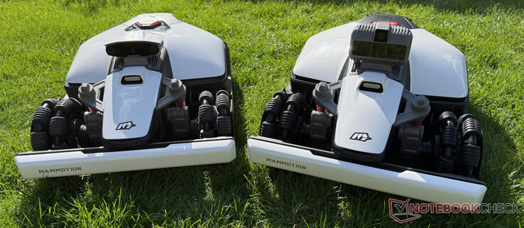 Porównanie Mammotion Luba Mini AWD 800 (po lewej) i Luba Mini AWD LiDAR 1500 (po prawej)